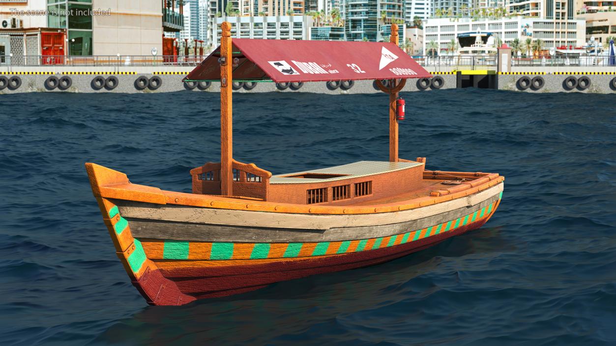 Dubai Abra Boat Old 3D model