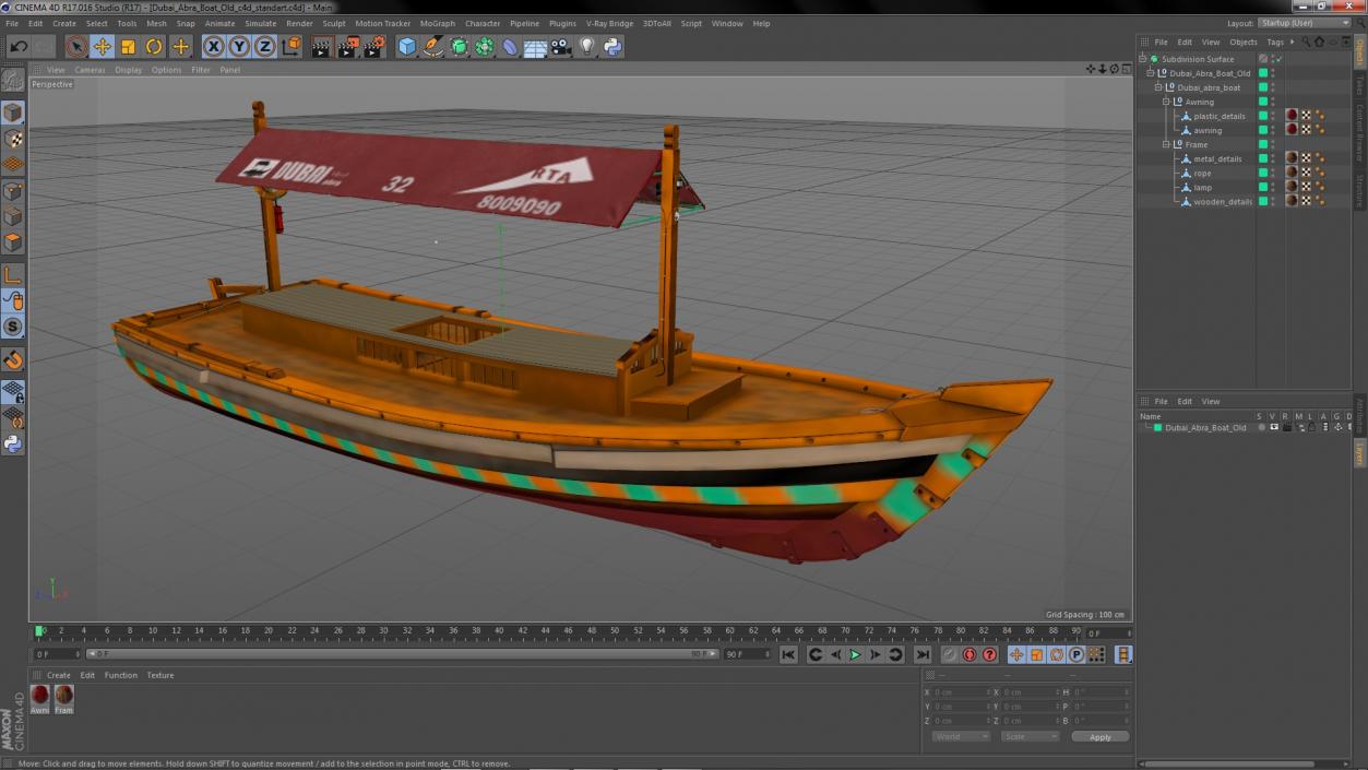 Dubai Abra Boat Old 3D model