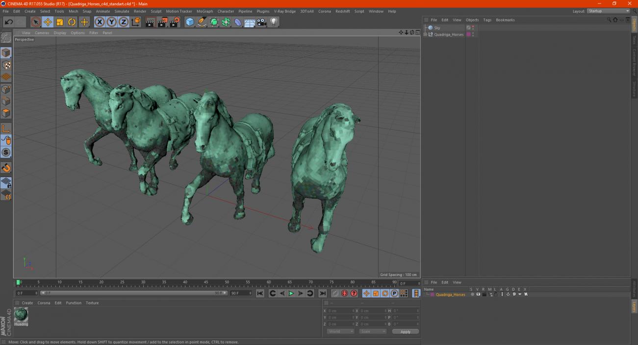 3D model Quadriga Horses