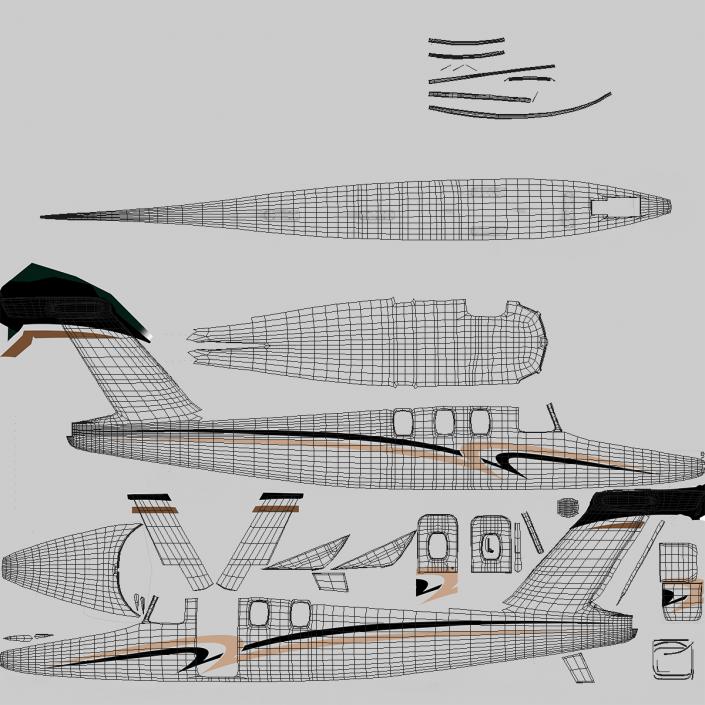 3D Very Light Jet Eclipse 550 Rigged model