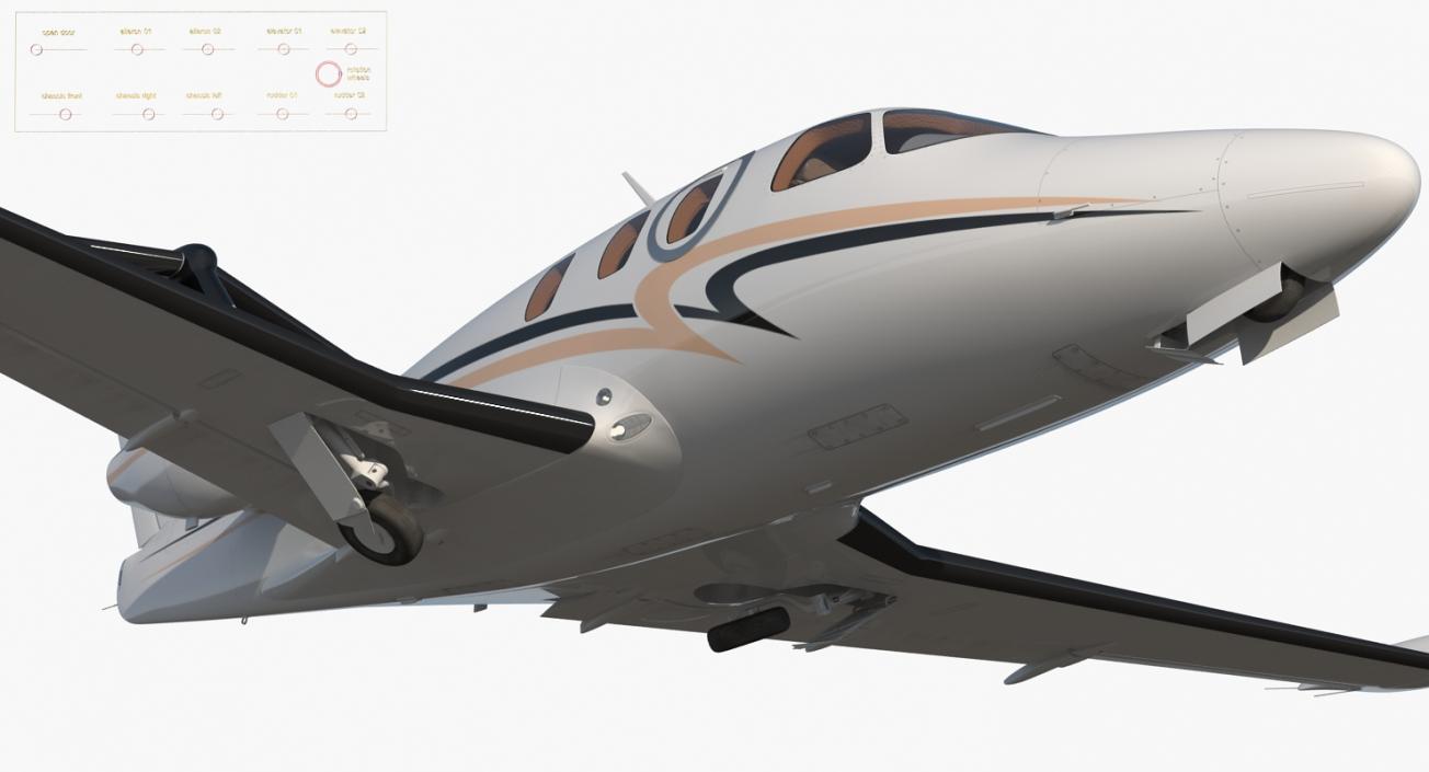 3D Very Light Jet Eclipse 550 Rigged model