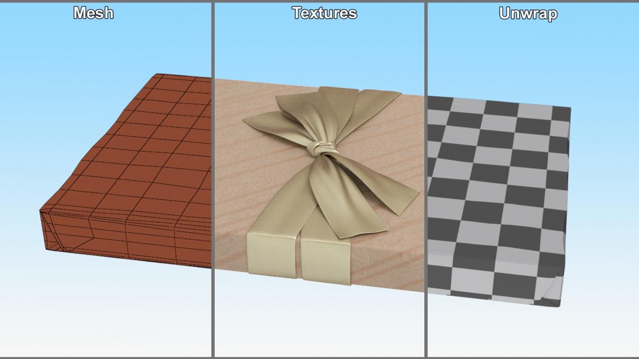 3D model Wrapped Gift Box with Bow