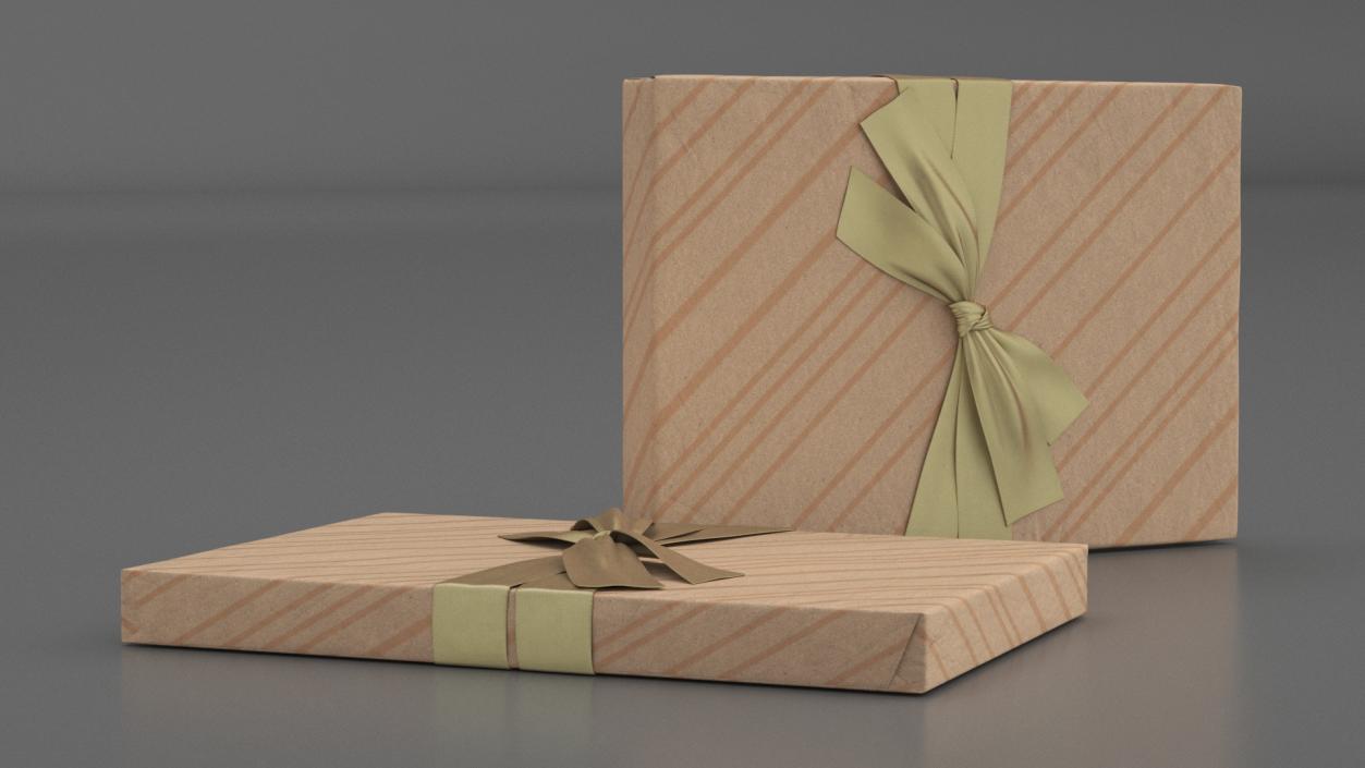 3D model Wrapped Gift Box with Bow