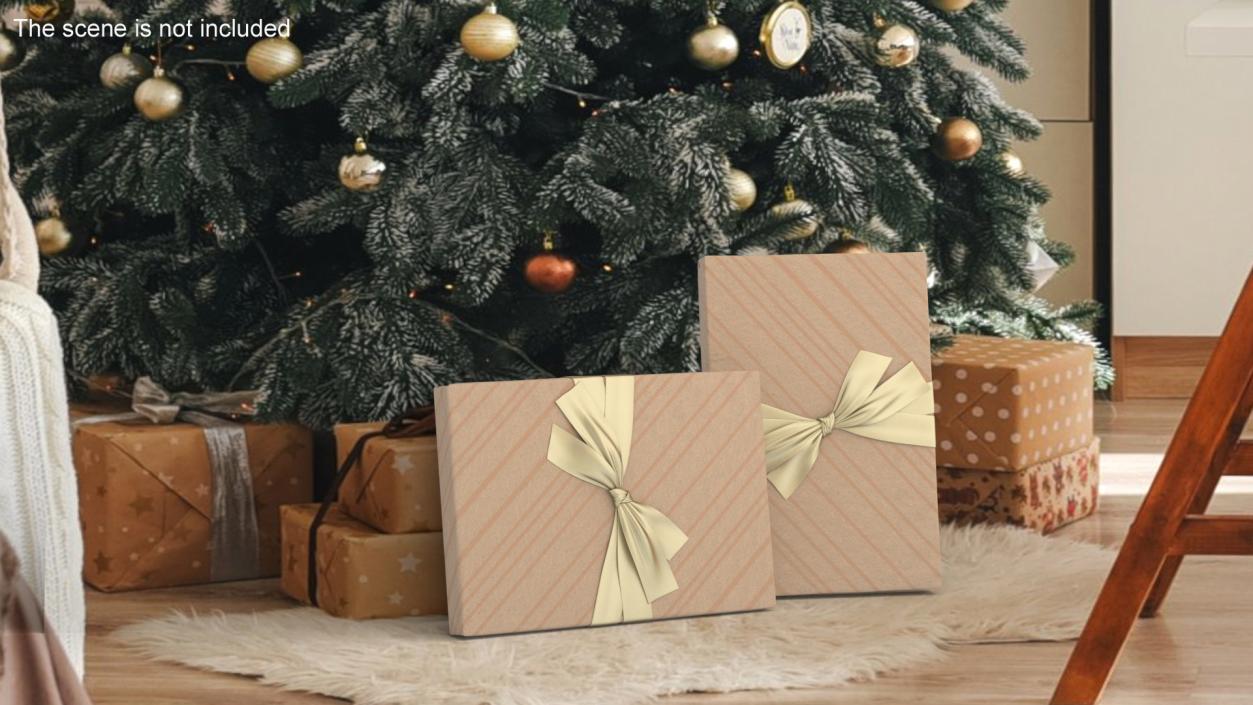 3D model Wrapped Gift Box with Bow