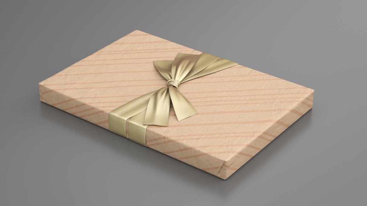 3D model Wrapped Gift Box with Bow