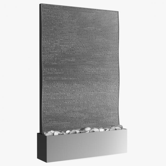 3D Metallic Wall Fountain with Water model