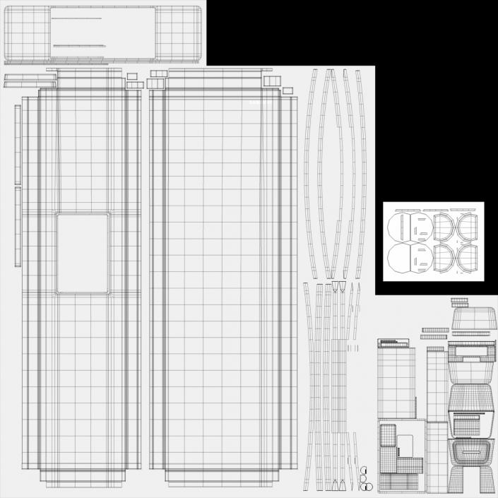 3D Samsung Side By Side Refrigerator Open model