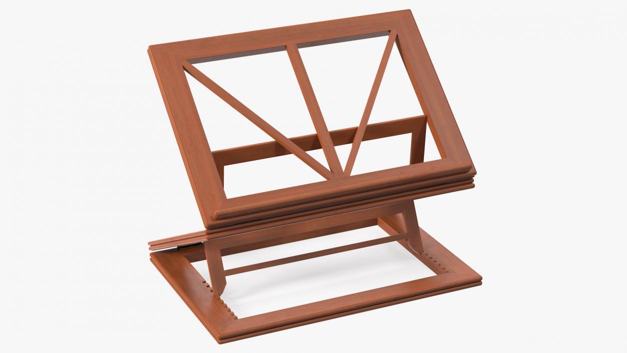 Collapsible Wooden Book Stand 3D model