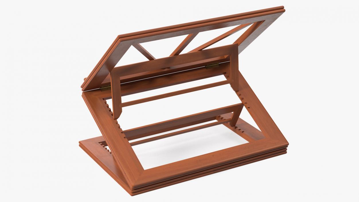 Collapsible Wooden Book Stand 3D model