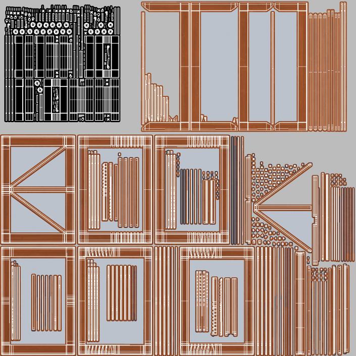 Collapsible Wooden Book Stand 3D model