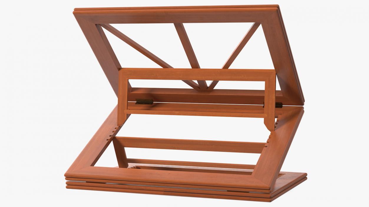 Collapsible Wooden Book Stand 3D model