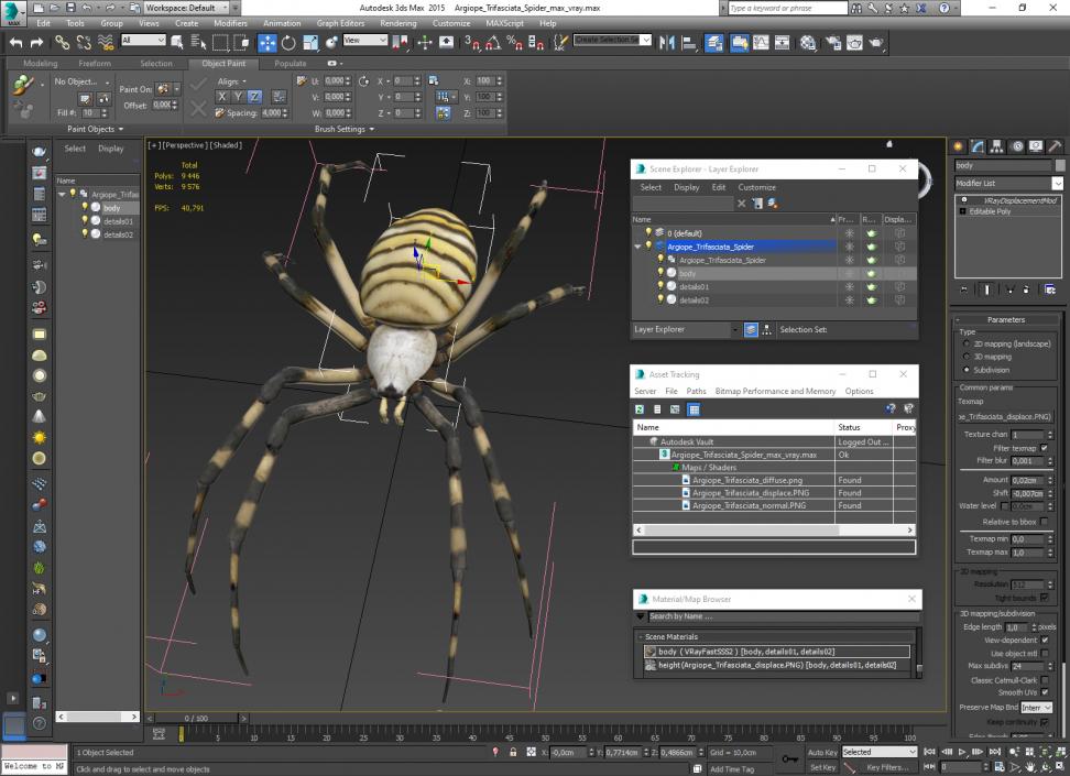 3D Argiope Trifasciata Spider