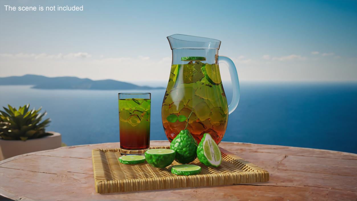 Iced Tea Pitcher and Glass Set with Bergamot 3D model