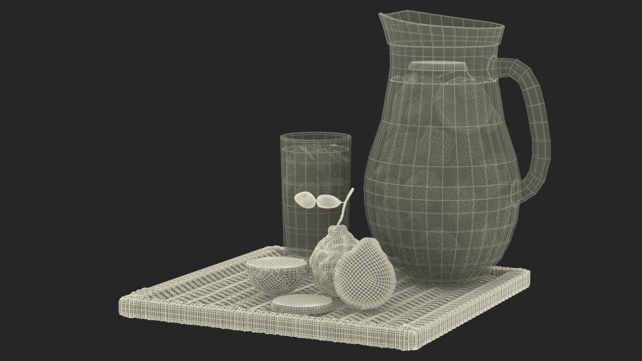 Iced Tea Pitcher and Glass Set with Bergamot 3D model