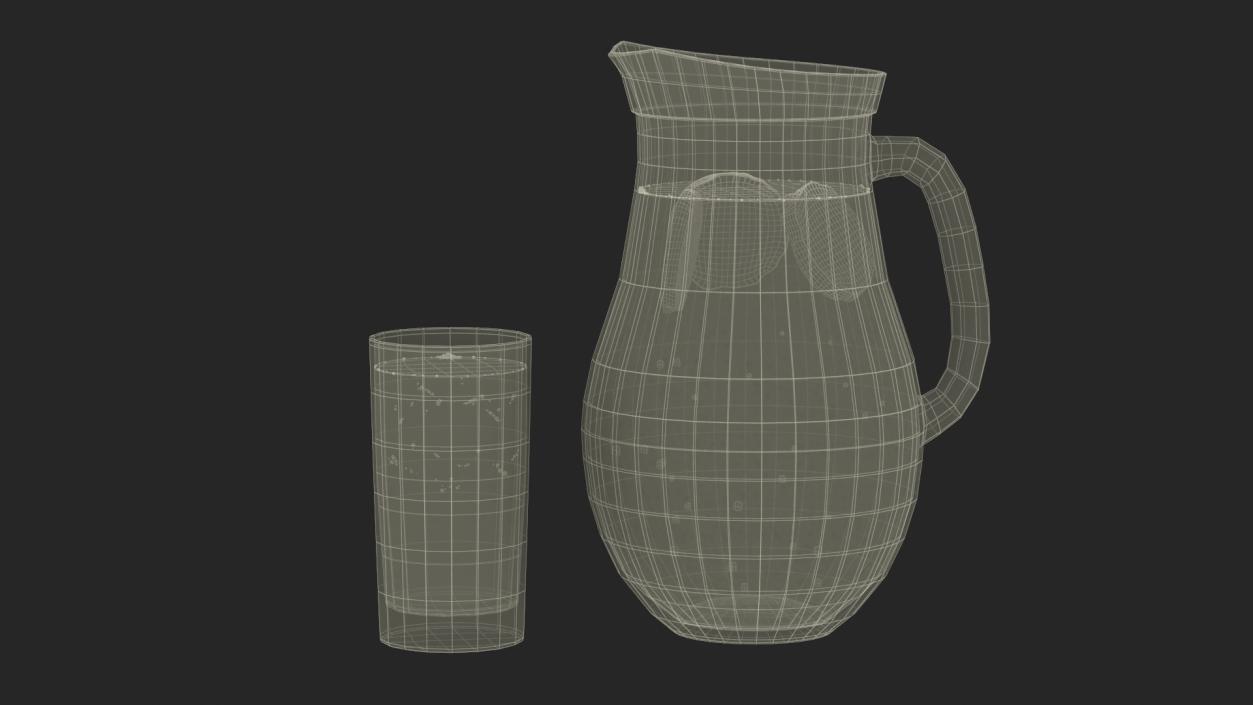 Iced Tea Pitcher and Glass Set with Bergamot 3D model