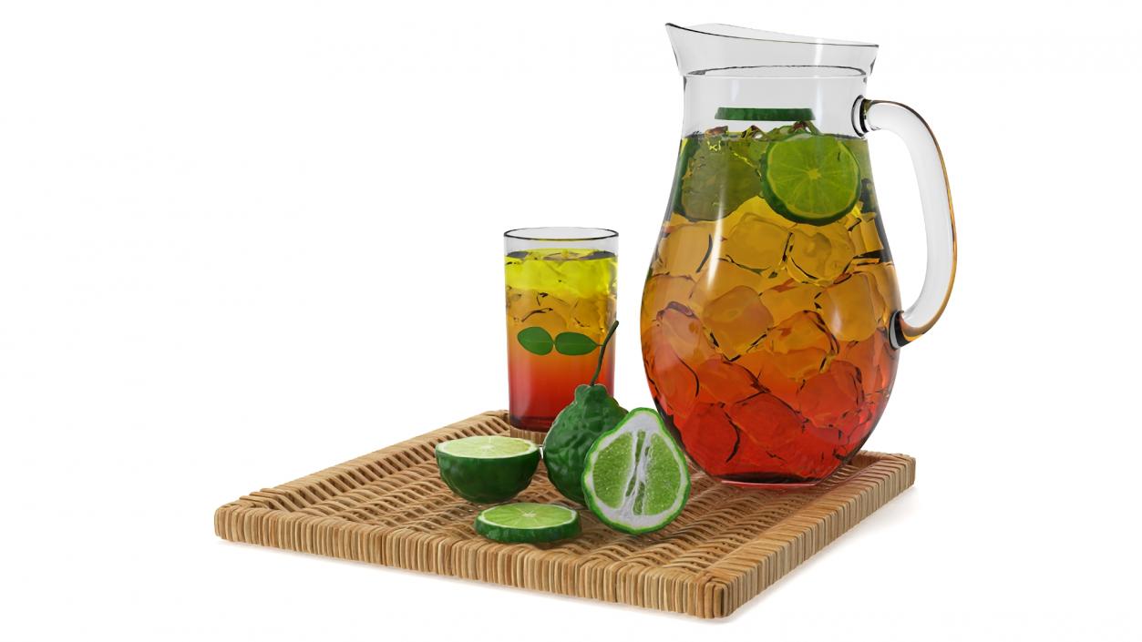 Iced Tea Pitcher and Glass Set with Bergamot 3D model