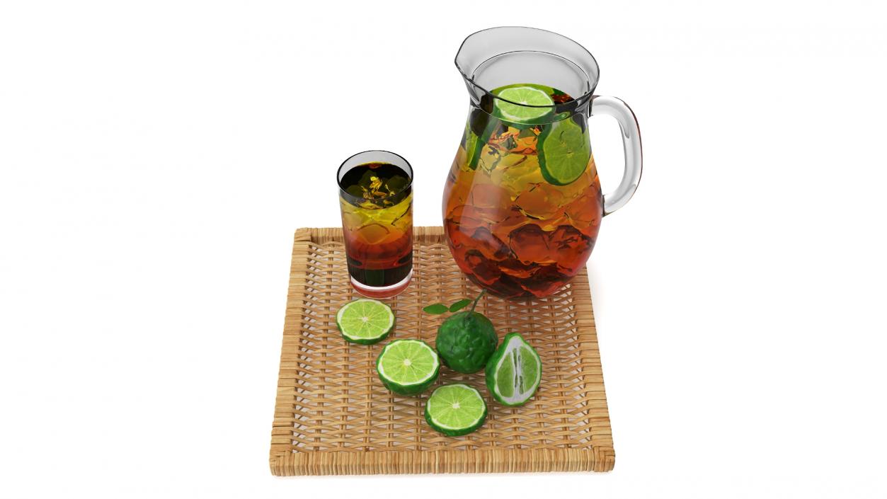 Iced Tea Pitcher and Glass Set with Bergamot 3D model