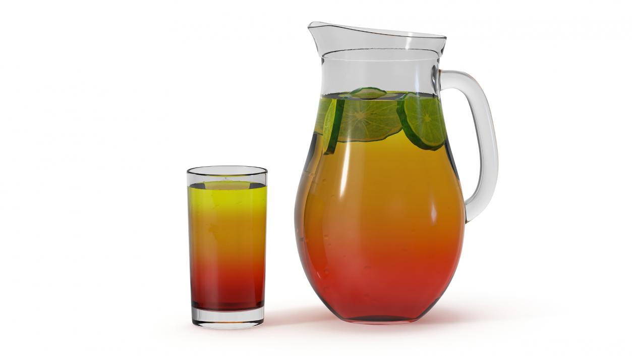 Iced Tea Pitcher and Glass Set with Bergamot 3D model