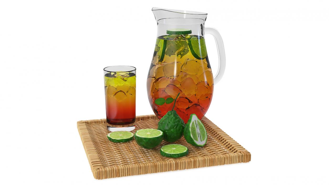 Iced Tea Pitcher and Glass Set with Bergamot 3D model