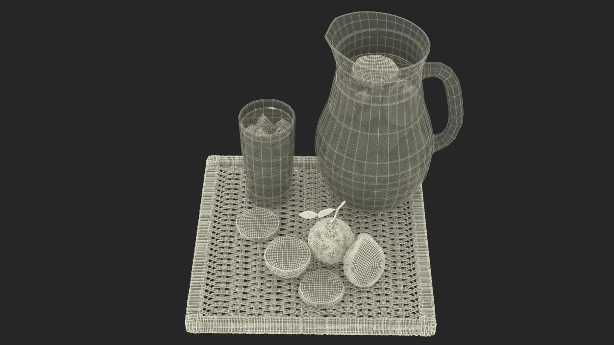 Iced Tea Pitcher and Glass Set with Bergamot 3D model