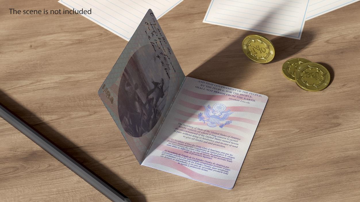 3D United States Passport Open Cover model