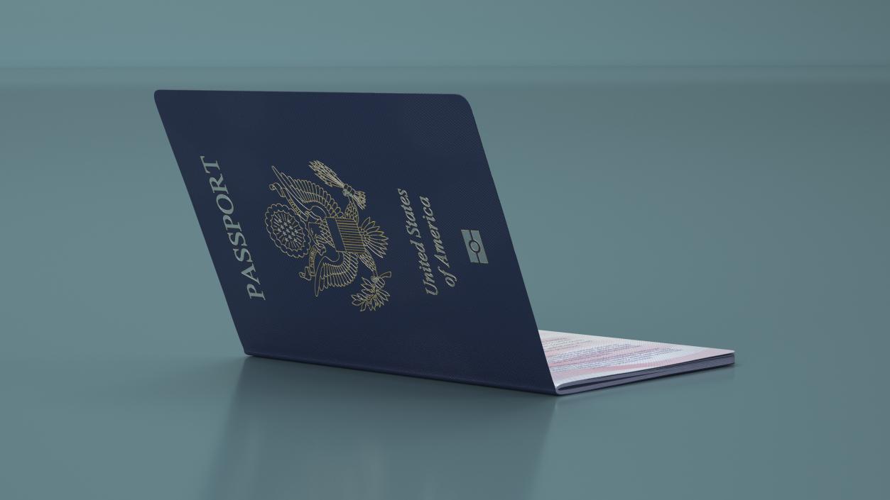 3D United States Passport Open Cover model