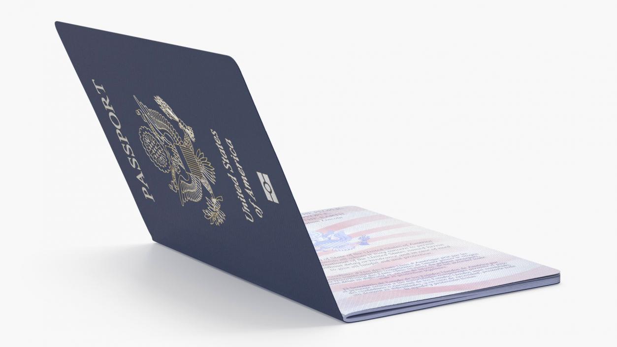 3D United States Passport Open Cover model