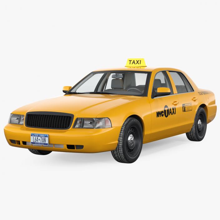 3D Ford Crown Victoria Yellow Taxi 2011