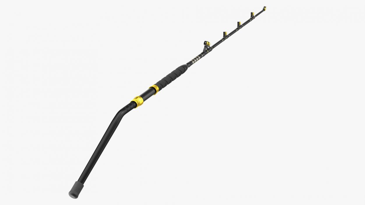 Bent Butt Short Dredge Fishing Rod Blue Marlin Tournament 3D