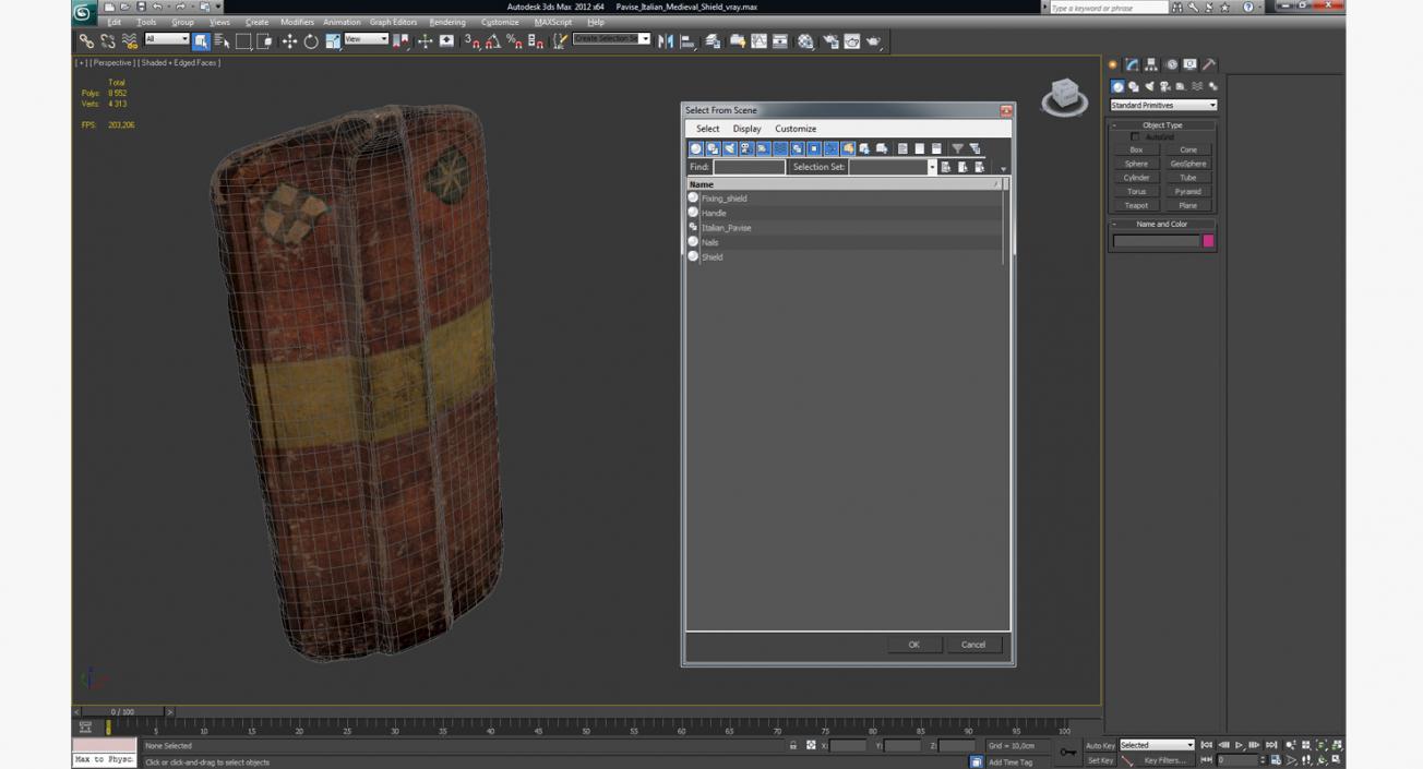 3D model Pavise Italian Medieval Shield