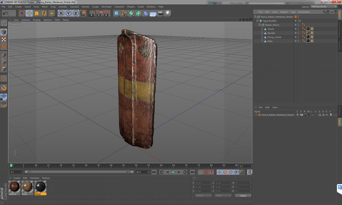 3D model Pavise Italian Medieval Shield