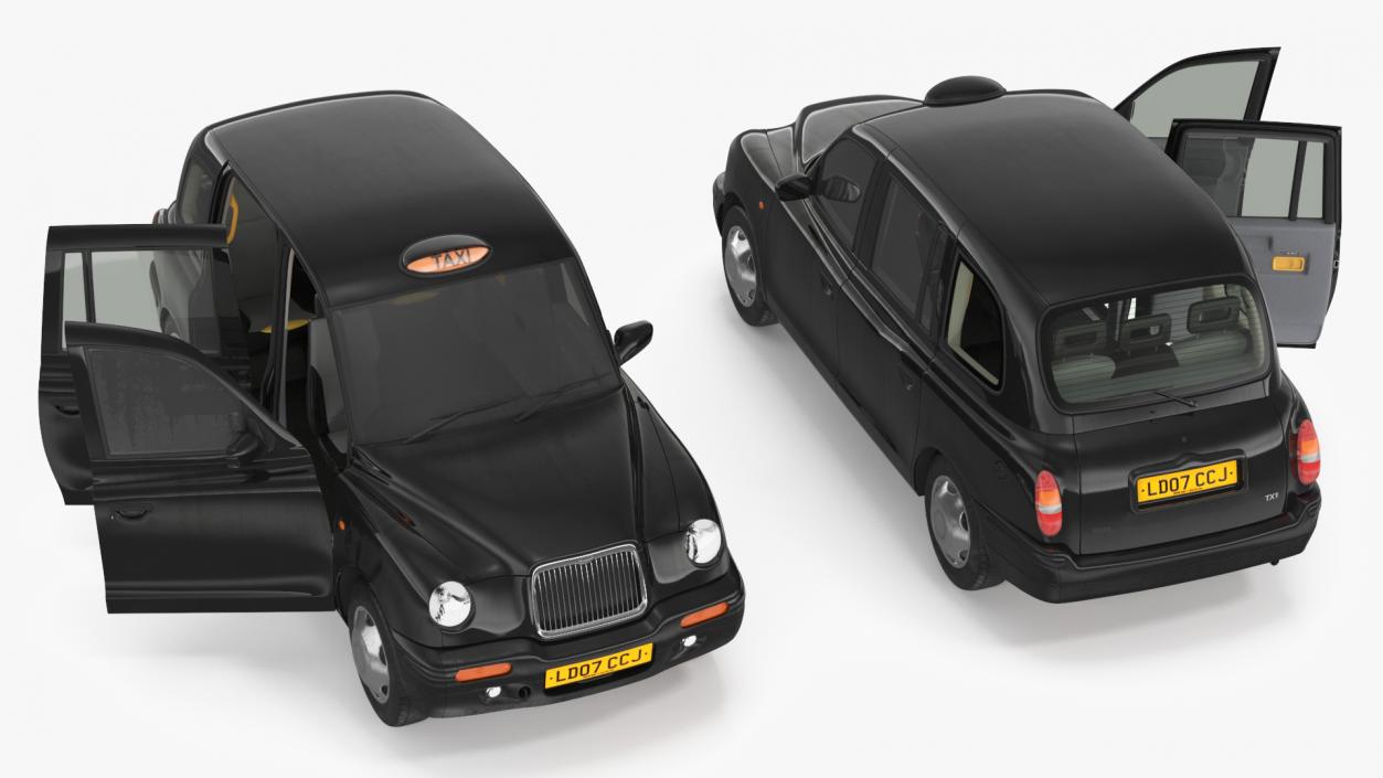 London Black Cab Taxi Simple Interior 3D