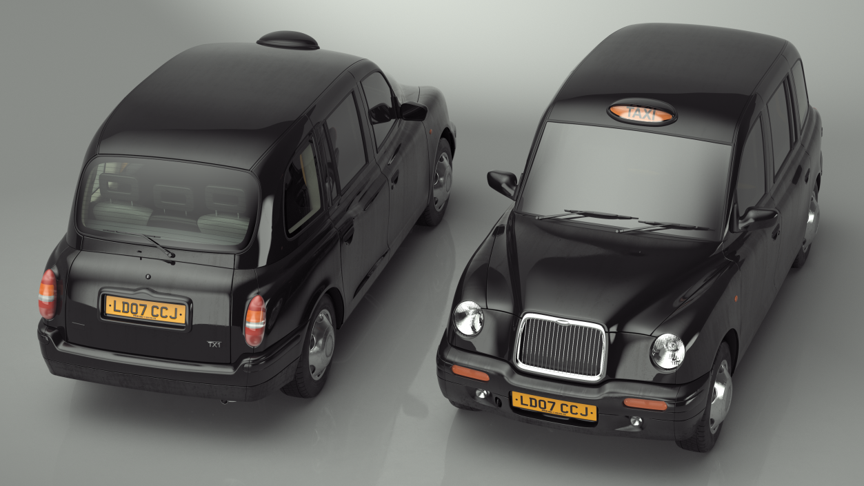 London Black Cab Taxi Simple Interior 3D