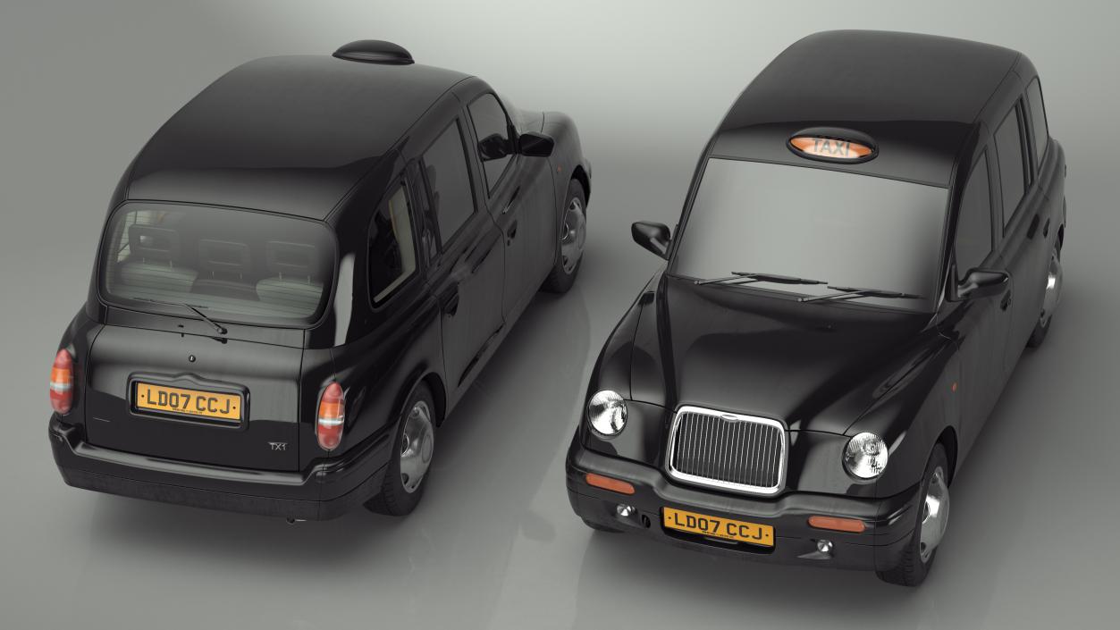 London Black Cab Taxi Simple Interior 3D