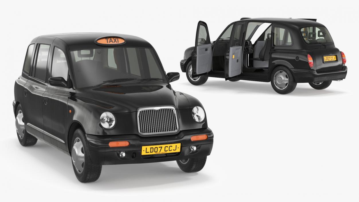 London Black Cab Taxi Simple Interior 3D