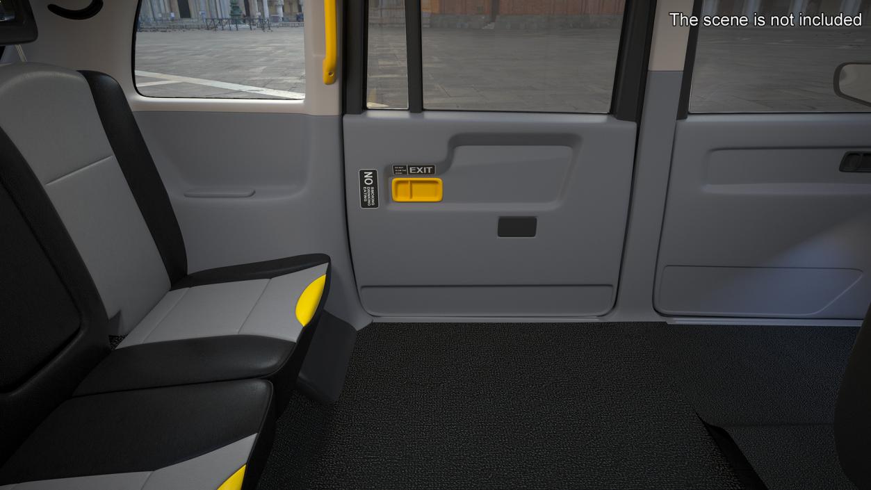 London Black Cab Taxi Simple Interior 3D