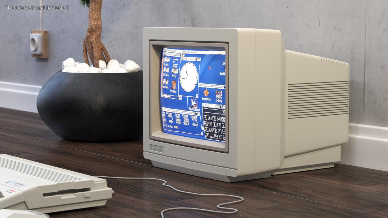 3D Commodore Amiga 500 Computer with Monitor