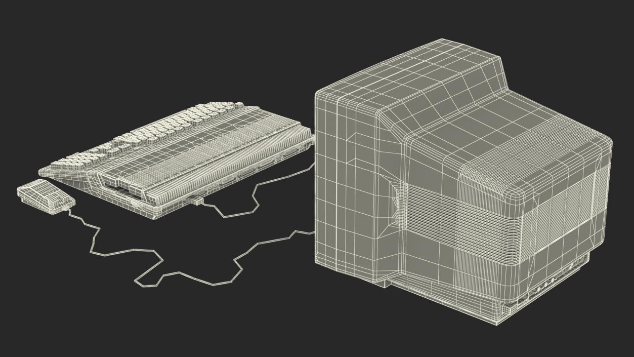 3D Commodore Amiga 500 Computer with Monitor