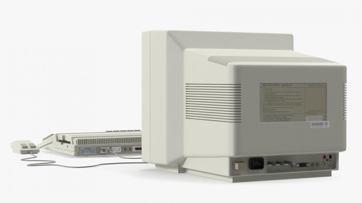 3D Commodore Amiga 500 Computer with Monitor