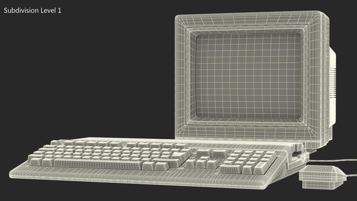 3D Commodore Amiga 500 Computer with Monitor