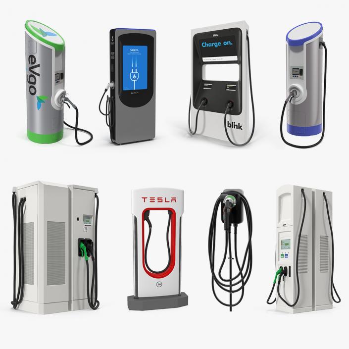 3D Electric Vehicle Chargers Collection 4 model