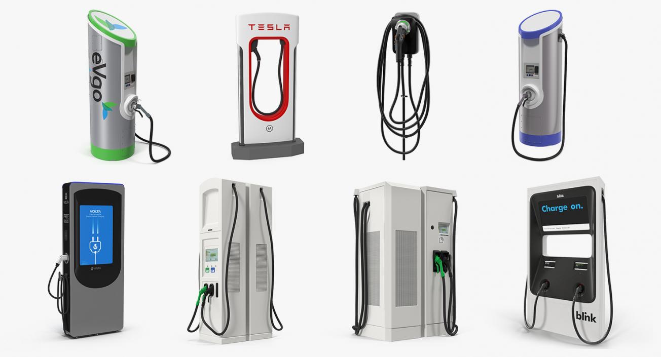 3D Electric Vehicle Chargers Collection 4 model