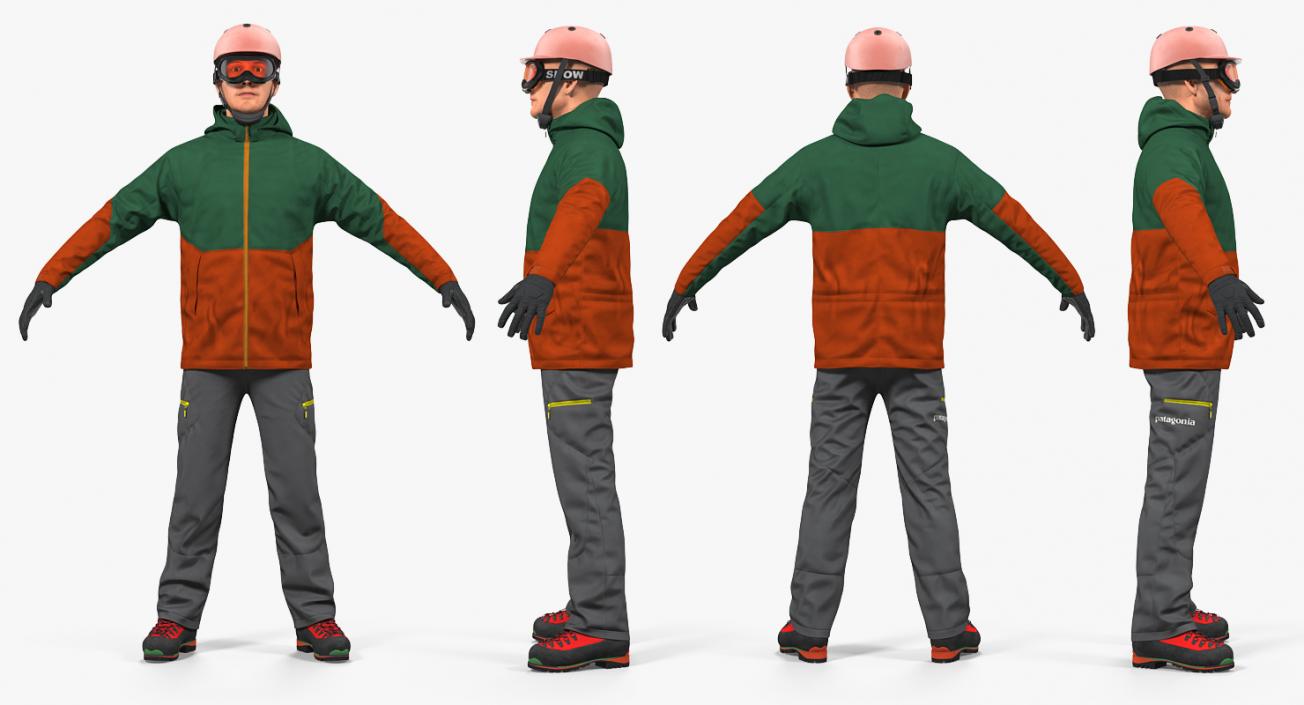 3D model Skier and Equipment 3D Models Collection