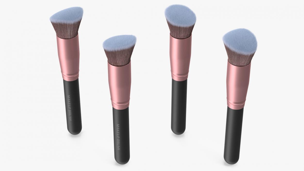 Angled and Flat Angled Makeup Brush Fur 3D model