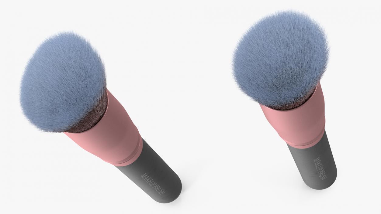 Angled and Flat Angled Makeup Brush Fur 3D model