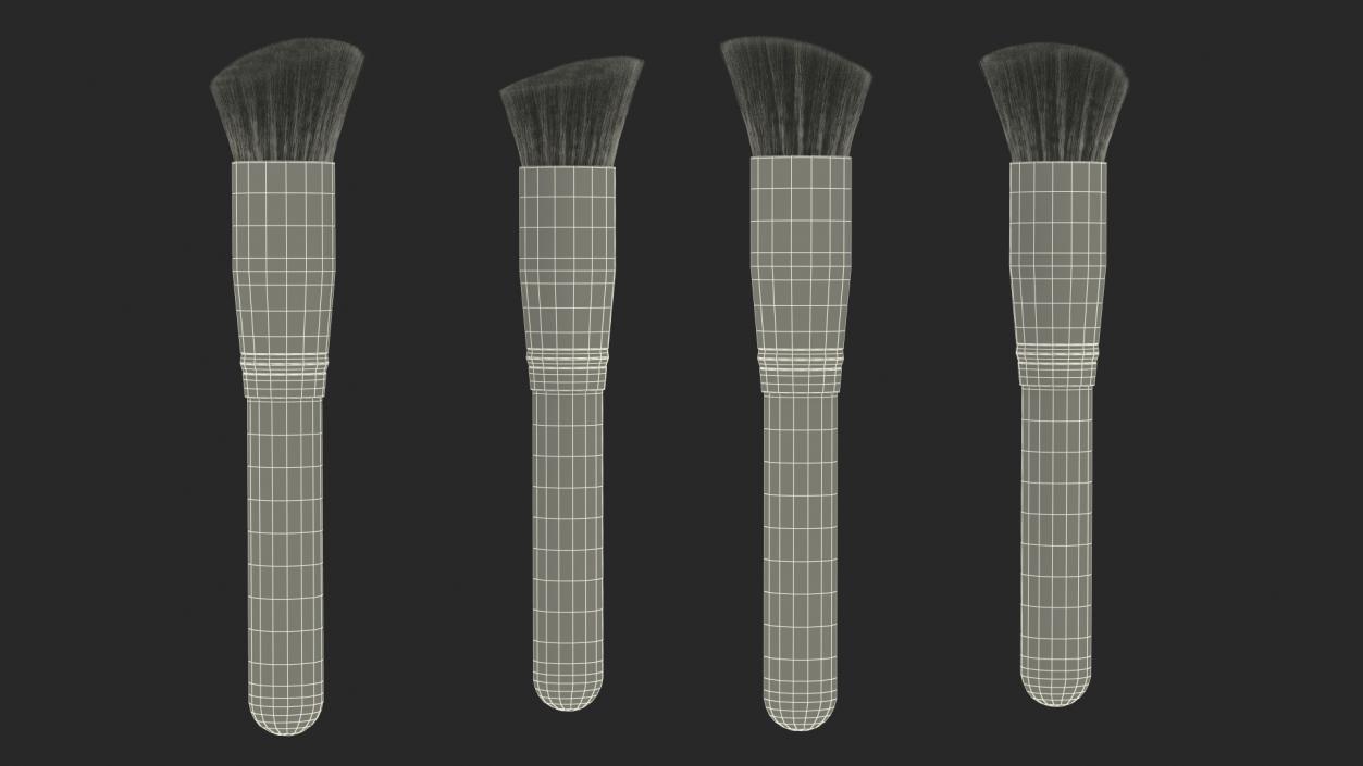 Angled and Flat Angled Makeup Brush Fur 3D model