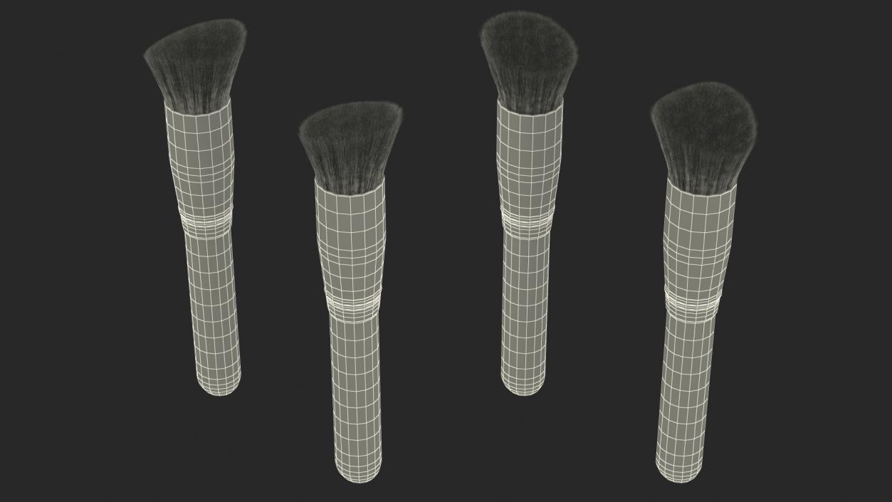 Angled and Flat Angled Makeup Brush Fur 3D model