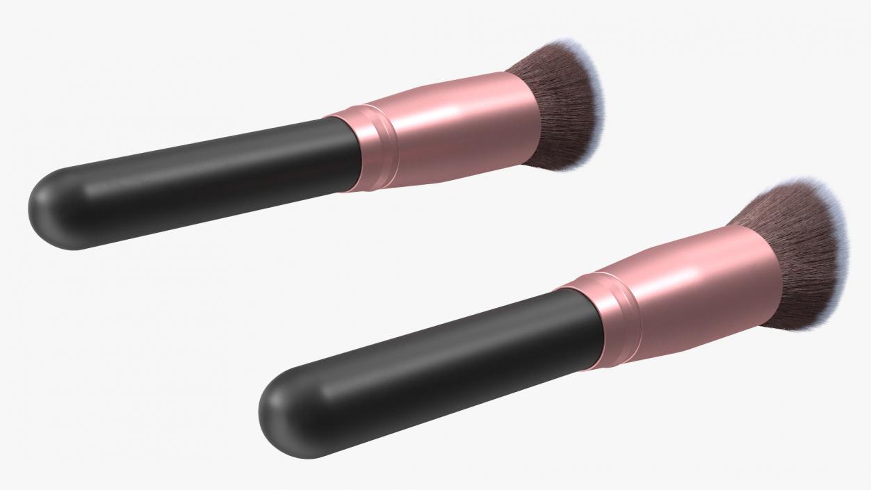 Angled and Flat Angled Makeup Brush Fur 3D model