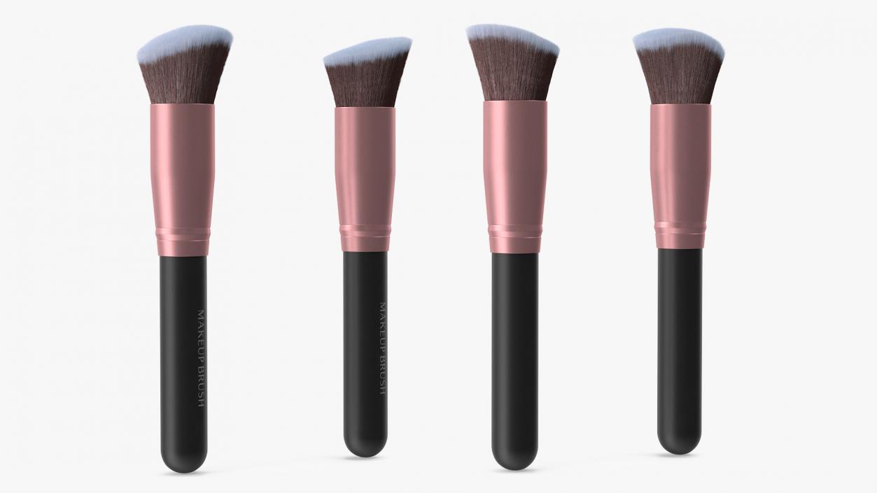 Angled and Flat Angled Makeup Brush Fur 3D model