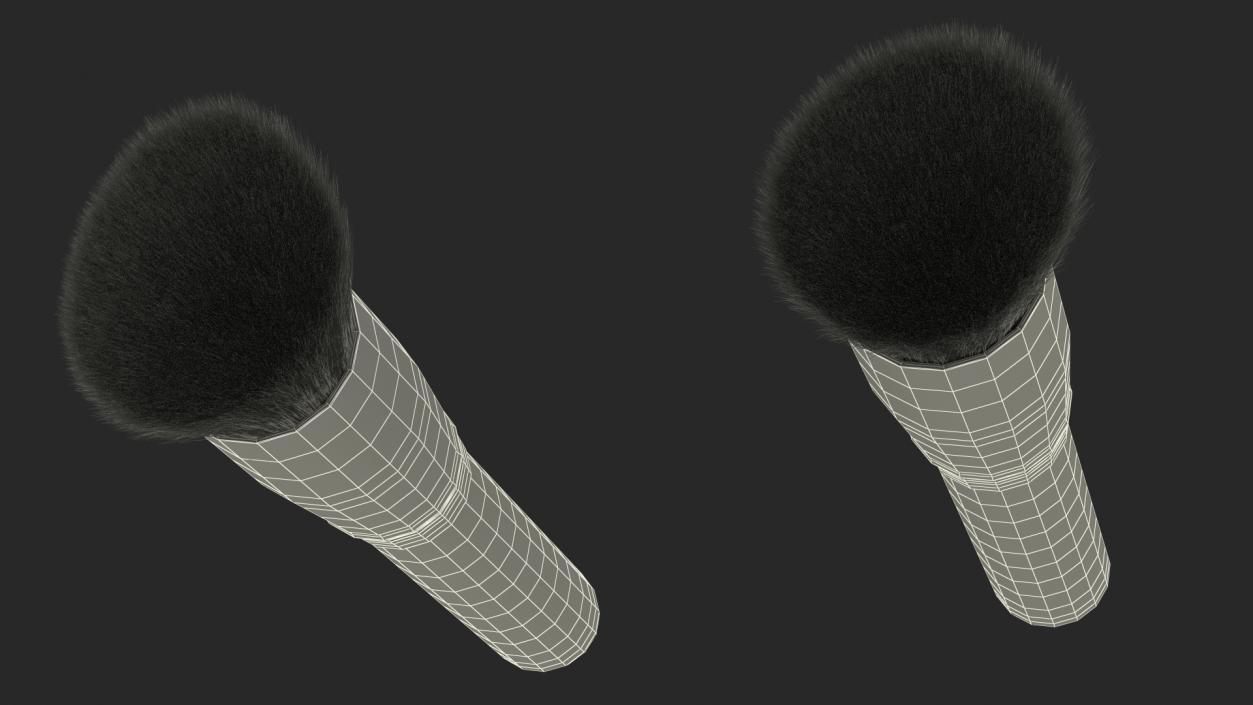 Angled and Flat Angled Makeup Brush Fur 3D model